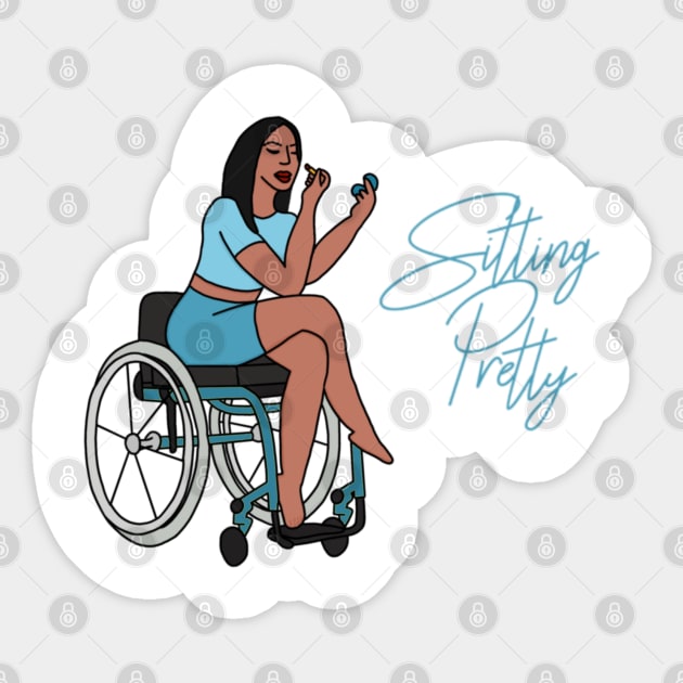 Sitting Pretty in Blue 1 Sticker by Dissent Clothing